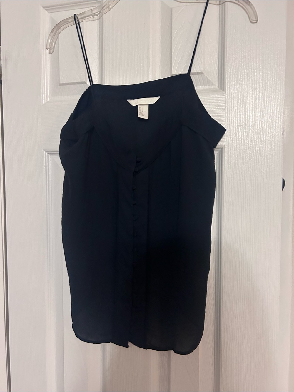 H&M Black Spaghetti-Strap Button-Front Camisole